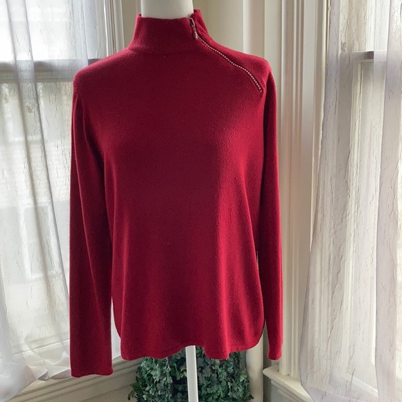 Red turtle neck sweater size XL Luxe 360 - Picture 1 of 5